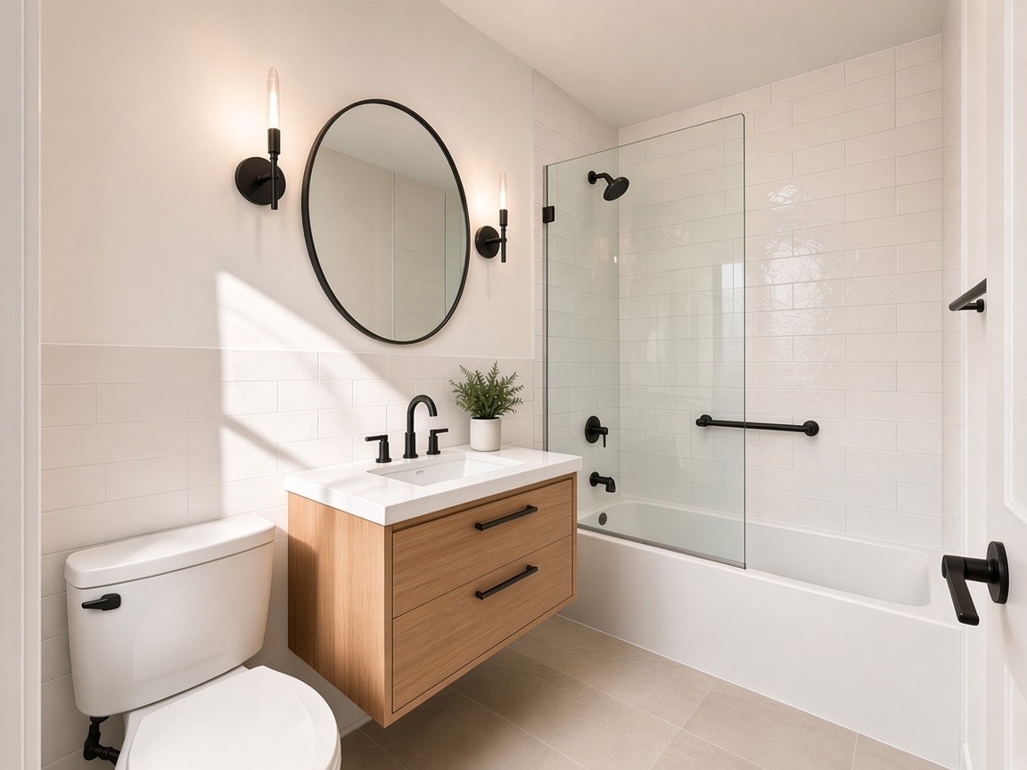 Hall bath after, AI concept rendering